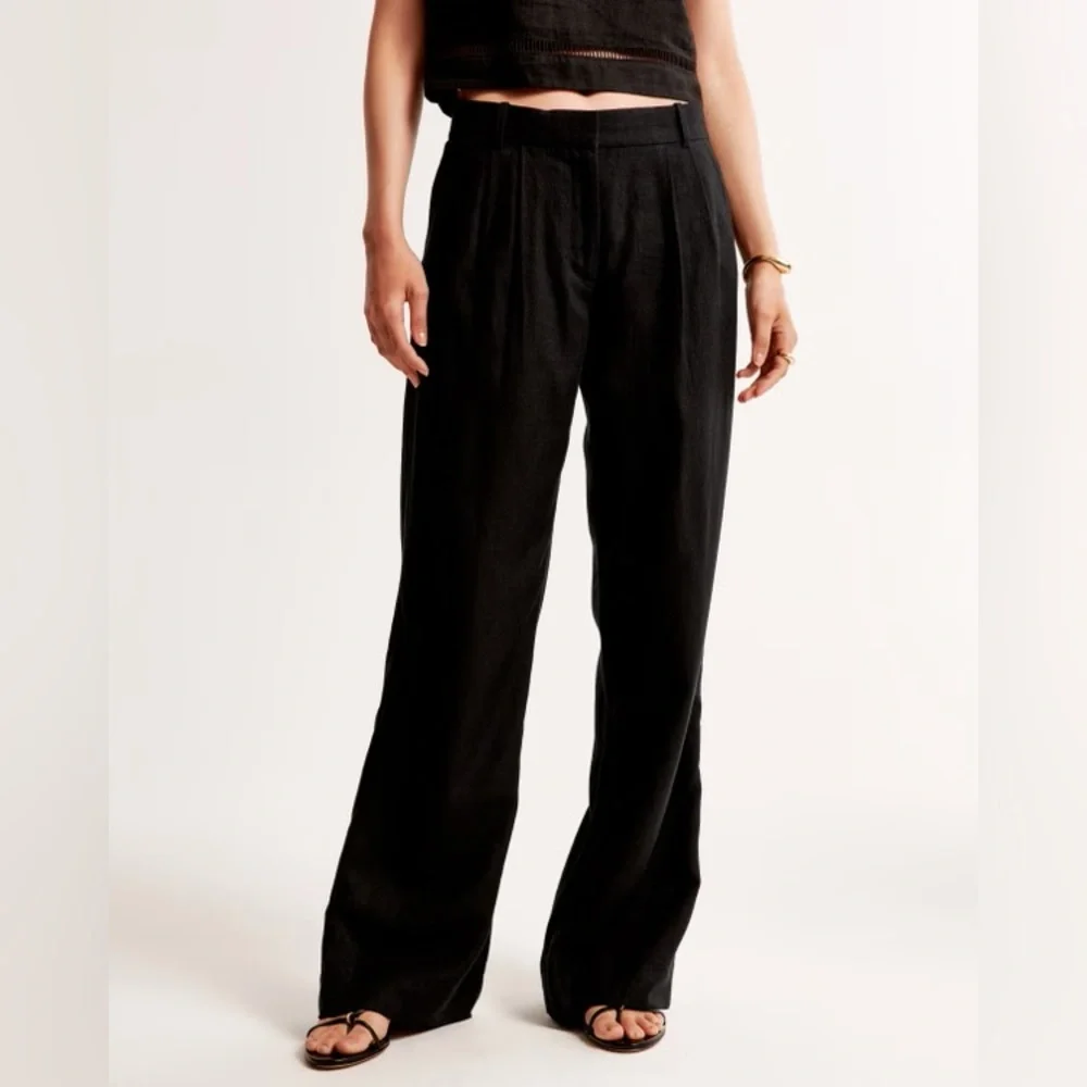 Abercrombie & Fitch Sloane Tailored Linen-Blend Pant Black XS